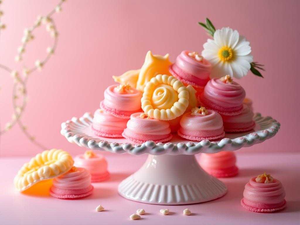 A beautiful arrangement of bespoke, custom candies for a luxury event